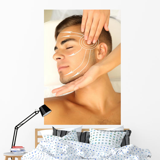 Male Face Massage Wall Mural
