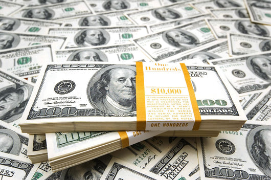 Background With Many American Hundred Dollar Bills Wall Decal