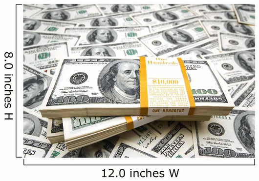Background With Many American Hundred Dollar Bills Wall Mural