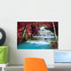 Beautiful waterfall in autumn forest Wall Mural