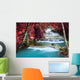 Beautiful waterfall in autumn forest Wall Mural
