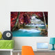 Beautiful waterfall in autumn forest Wall Mural