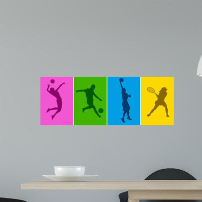 Sport Silhouette 2 Wall Decal shown on a wall