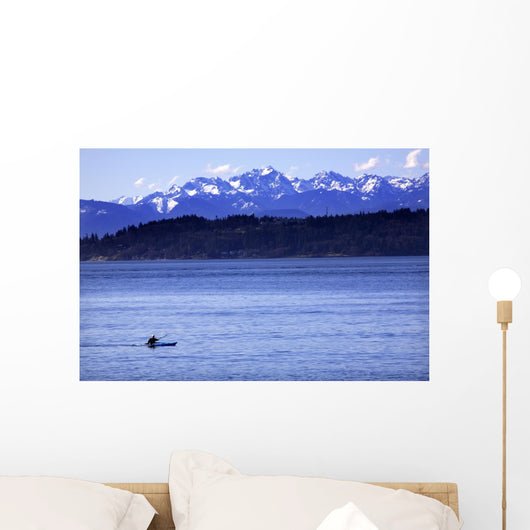 Kayak Puget Sound, Olympic Mountains Edmonds, Washington Wall Mural