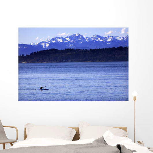 Kayak Puget Sound, Olympic Mountains Edmonds, Washington Wall Mural