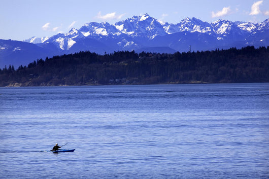 Kayak Puget Sound, Olympic Mountains Edmonds, Washington Wall Decal