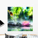 zen garden with black stones and pink waterlily Wall Mural