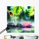 zen garden with black stones and pink waterlily Wall Mural