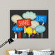 Hands Holding Speech Bubbles 2 Wall Decal