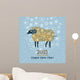 Funny Card with a Sheep. 2015 Happy New Year! Wall Mural