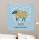 Funny Card with a Sheep. 2015 Happy New Year! Wall Mural