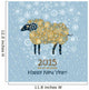 Funny Card with a Sheep. 2015 Happy New Year! Wall Mural