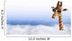 Funny giraffe with sunglasses coming out of the clouds Wall Mural