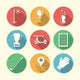 Flat Colored Vector Icons For Golf Accessories Wall Decal
