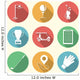 Flat colored vector icons for golf accessories Wall Decal