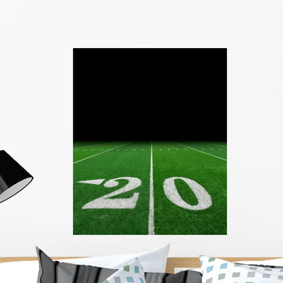 Football Field With Copy Space Wall Decal 2 shown on a wall