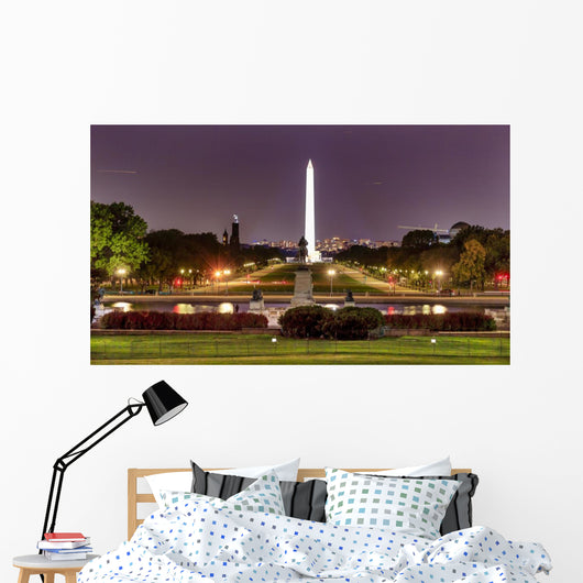 The Mall Smithsonian Washington Monument Nigh Washington DC Wall Mural
