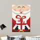 santa claus hold christmas gift Wall Mural