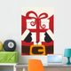 santa claus hold christmas gift Wall Mural