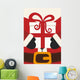 santa claus hold christmas gift Wall Mural