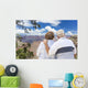Happy Senior Couple Looking Out Over The Grand Canyon Wall Mural