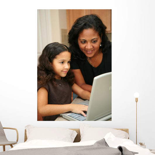 Woman and Daughter Wall Mural