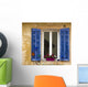 window with shutters,Cassis, France Wall Mural
