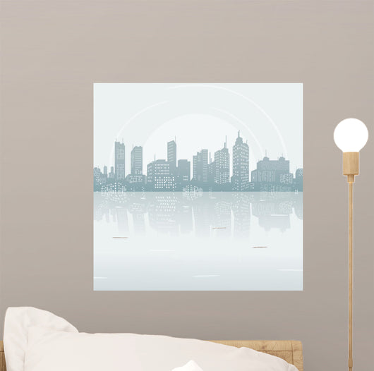 Silhouette background city Wall Mural