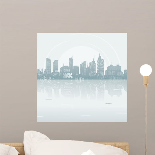 Silhouette background city Wall Mural