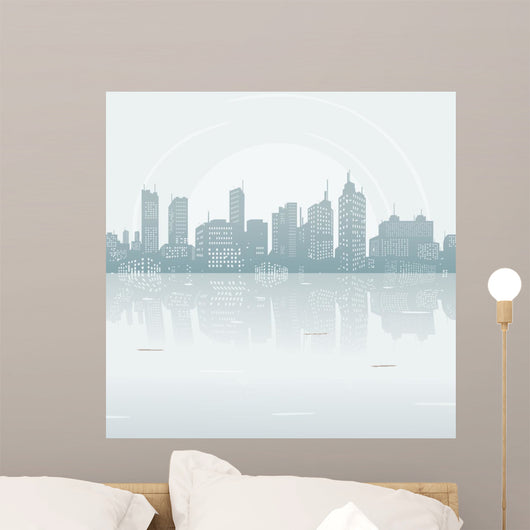 Silhouette background city Wall Mural