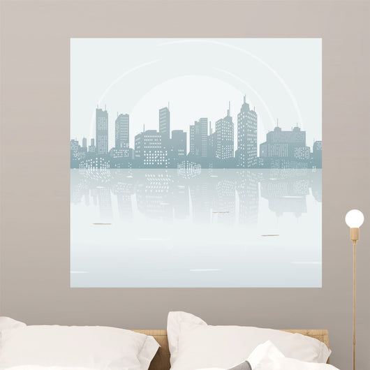 Silhouette background city Wall Mural