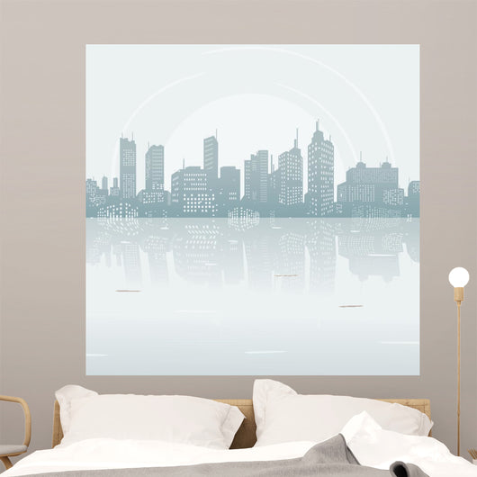 Silhouette background city Wall Mural