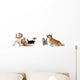 group of dogs and cat look up Wall Decal
