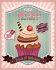 Vintage Cupcake Poster Wall Decal