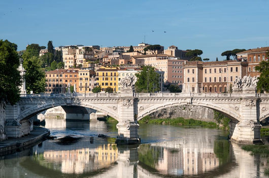 St. Angelo Bridge And The Trastevere District In Rome. Wall Decal