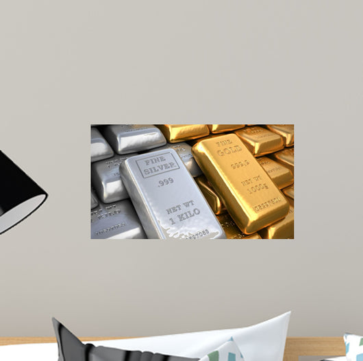 Silver Ingot and Gold Wall Decal