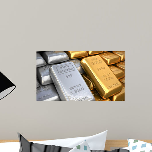 Silver Ingot and Gold Wall Decal