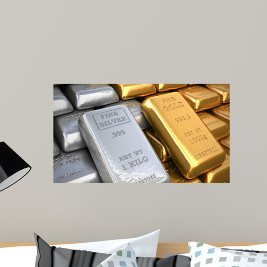 Silver Ingot and Gold Wall Decal
