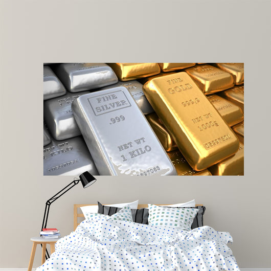 Silver Ingot and Gold Wall Decal