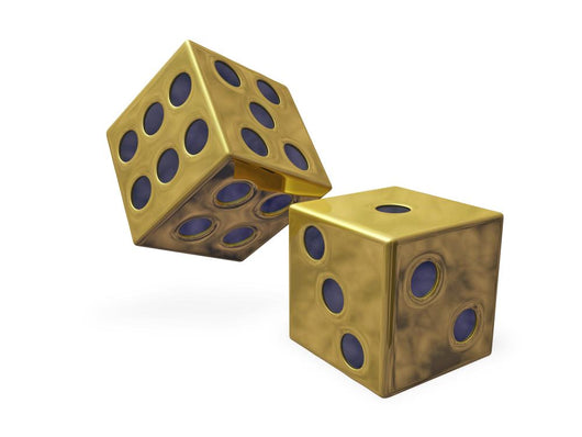 Gold Rolling Casino Dice Wall Decal