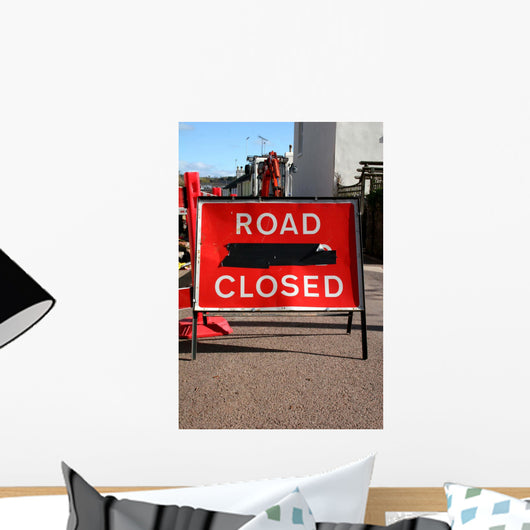 road closed sign Wall Mural