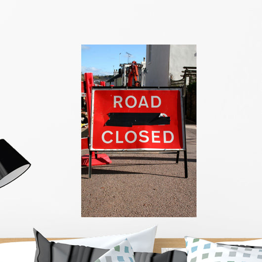 road closed sign Wall Mural
