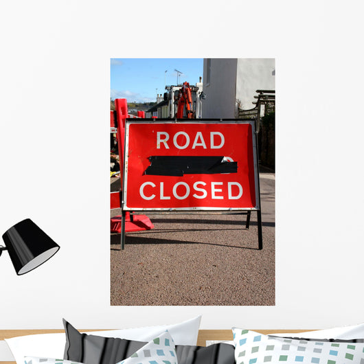 road closed sign Wall Mural