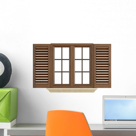 Wooden Window White Wall Decal