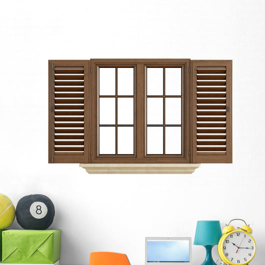 Wooden Window White Wall Decal