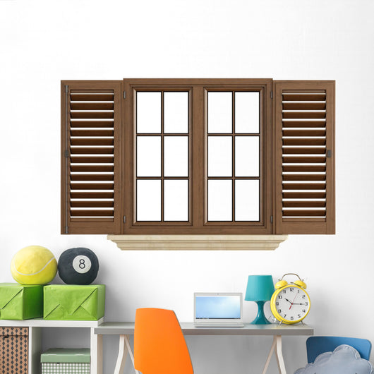 Wooden Window White Wall Decal