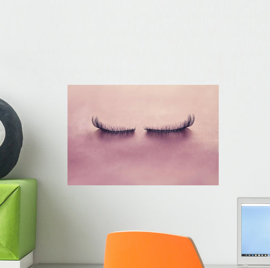 Up False Eyelashes Pink Wall Decal