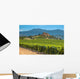 Castle overseeing Vineyard in Rows at a Tuscany Winery Estate, I Wall Mural