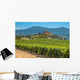 Castle overseeing Vineyard in Rows at a Tuscany Winery Estate, I Wall Mural