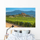Castle overseeing Vineyard in Rows at a Tuscany Winery Estate, I Wall Mural